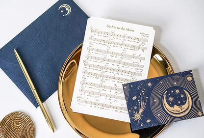 Unique Wedding Vow Cards Featuring Moon and Star Designs