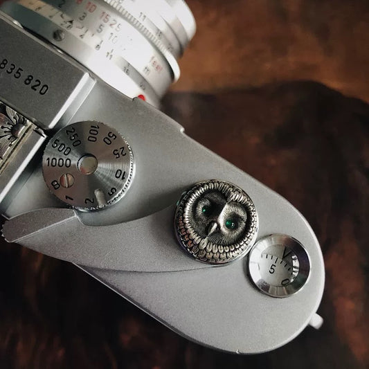 925 Silver Shutter release button - Owl
