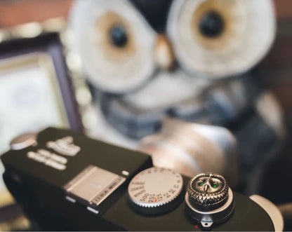 925 Silver Shutter release button - Owl
