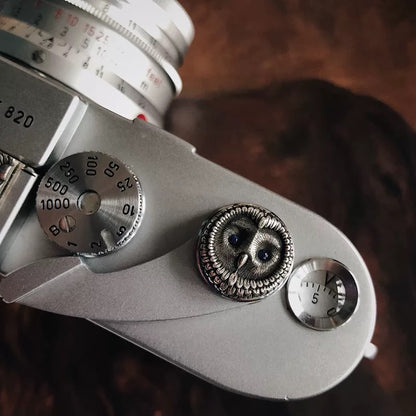 925 Silver Shutter release button - Owl